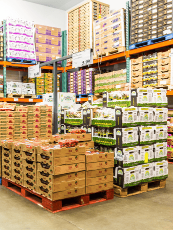 Costco Warehouse's refrigerated area