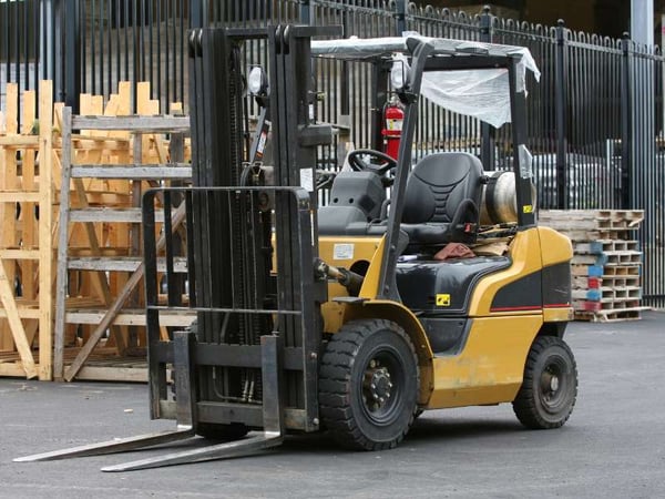 Forklift in an industrial environment